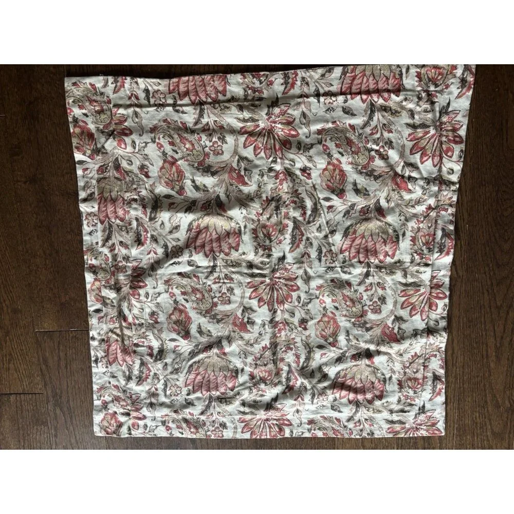 ONE Pottery Barn Octavia Paisley Late EURO Sham‎ Linen Blend Floral Tan 26”